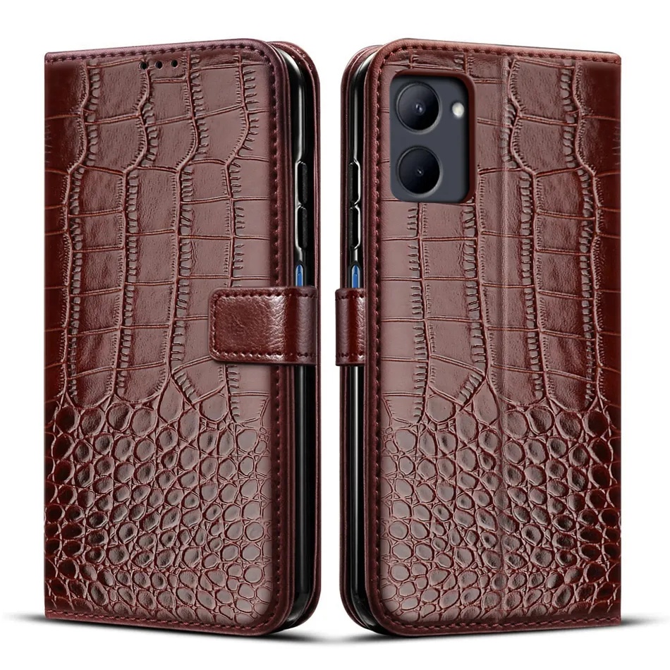 เคสโทรศัพท์มือถือหนัง PU แบบฝาพับ ลายหนังจระเข้ สําหรับ Realme 10 Pro 5G Realme 10 Pro+ Plus 5G