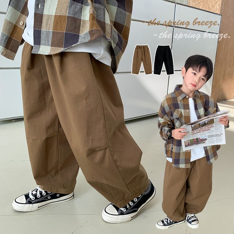 [W.M KIDS & BABY] พร้อมส่ง และส่งฟรี กางเกงฮาเร็มลําลอง ทรงหลวม ขนาดเล็ก กลาง แฟชั่นฤดูใบไม้ผลิ และฤดูใบไม้ร่วง สําหรับเด็กผู้ชาย 2025
