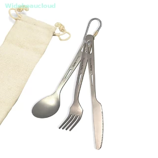 Widebeaucloud Pure Titanium Tableware Set ครัวเรือน Frosted และช้อนส้อมสับ