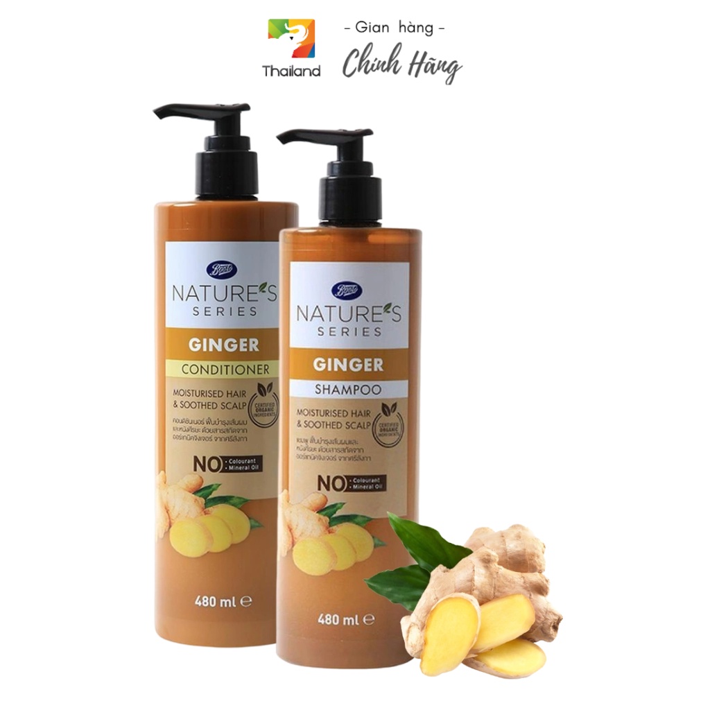 Nature 's Series Ginger Shampoo and conditioner Thailand Shampoo Set