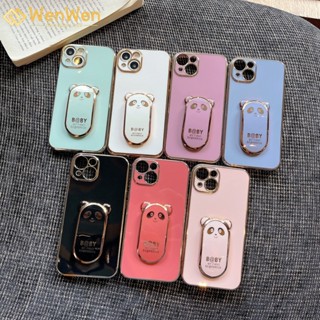 Wenwen เคสโทรศัพท์มือถือแบบนิ่ม ลายแพนด้า พร้อมที่ตั้งวาง สําหรับ Samsung S23 S22 Ultra S21 Ultra S20 Ultra S21 FE S20 FE S22 Plus S21 Plus S20 Plus S10 Plus