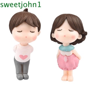 Sweetjohn ตุ๊กตาคู่รักขนาดเล็กสําหรับตกแต่งบ้านตุ๊กตา