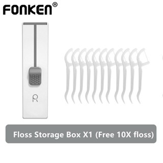 FONKEN กล่องเก็บไหมขัดฟันอัตโนมัติ แบบพกพา พร้อมไหมขัดฟัน 10 ชิ้น