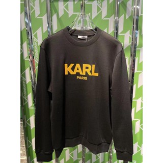 ใหม่ เสื้อกันหนาว ผ้าฝ้าย พิมพ์ลายโลโก้ KARL LAGERFELD สําหรับผู้ชาย 1K1B50603120 สําหรับฤดูใบไม้ร่วง / ฤดูหนาว