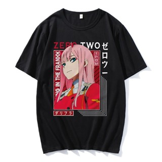 เสื้อยืดแขนสั้นใหม่ เสื้อยืดแขนสั้น ผ้าฝ้าย 100% พิมพ์ลายอนิเมะ Darling In The Franxx สไตล์ฮาราจูกุ แฟชั่นฤดูร้อน สําหรั