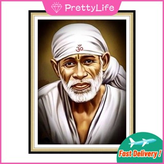 【PL】ภาพวาดปักเพชร ลาย Satia Sai Baba 5D ขนาด 30x40 ซม. 40x50 ซม. สีขาว สําหรับผู้ใหญ่ ตกแต่งบ้าน