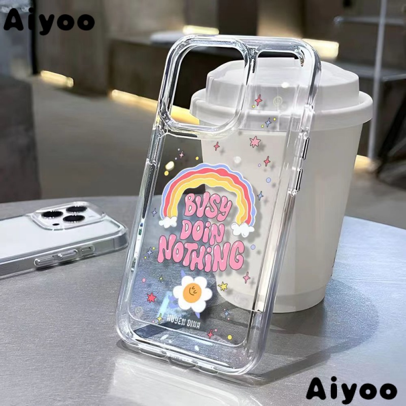 Jin Zhixiu เคสโทรศัพท์มือถือแบบนิ่ม ใส แต่งรูขนาดใหญ่ ลายสีรุ้ง สําหรับ iPhone 13 12 11 xr xs 7 8p XREU