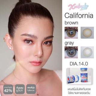 🔥คอนแทคเลนส์✨ขนาดมินิ✨Brown / Gray✨California (Luxzylens)