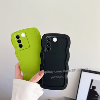 พร้อมส่ง เคสโทรศัพท์มือถือ ซิลิโคนนิ่ม ป้องกันรอยนิ้วมือ ลายคลื่น สําหรับ VIVO V27e X90 X90 Pro Y16 Y02s Y77 5G เคส Phone Case