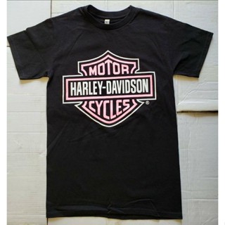 ขายเสื้อยืด พิมพ์ลายโลโก้ Harley Davidson สีชมพู แฟชั่นฤดูร้อน สไตล์ยุโรป ของขวัญวันหยุด（S-5XL）