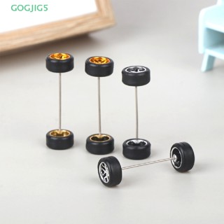 [GOGJIG5] อะไหล่ยางล้อรถแข่ง พร้อมแกนล้อ 1:64 DIY 1 ชุด