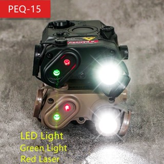 Peq-15 ไฟฉายกลางแจ้ง ไฟสีเขียว สําหรับราง M4/20 มม. พร้อมแบตเตอรี่