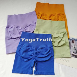 【YOGATRUTH】กางเกงขาสั้น เอวสูง แบบแห้งเร็ว สําหรับใส่เล่นกีฬา โยคะ วิ่ง