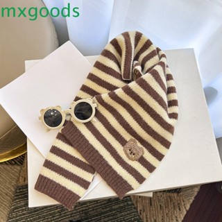 MXGOODS Children Scarf Cute Outdoor Strip Plaid Boy Girls Knitting  Muffler