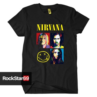 oversize T-shirt เสื้อยืด ลายวง Nirvana ขนาดใหญ่ ไซซ์ S - 7XL สําหรับเด็ก และผู้ใหญ่ ไซซ์ S - 7XL | เสื้อยืด พรีเมี่ยม S