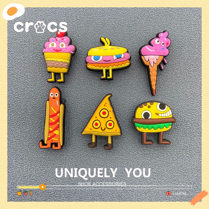 Crocs jibbitz หัวเข็มขัดอาหารน่ารัก