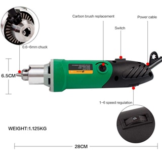 เครื่องเจียรไฟฟ้า Power Electric480W 6mm แกะสลัก Mini Grinder พร้อมเครื่องเจียรแม่พิมพ์[MonQiQi จุดในกรุงเทพฯ]