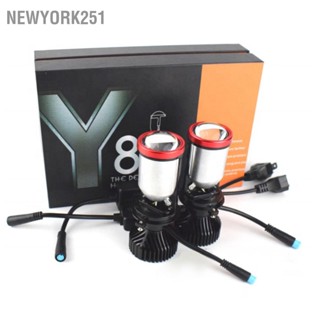 Newyork251 2PCS H4 LED หลอดไฟหน้า MINI Dual Light Super Bright Spotlight ไฟหน้าโปรเจคเตอร์เลนส์สำหรับรถยนต์รถจักรยานยนต์