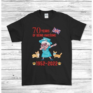 [S-5XL] เสื้อยืด ลาย Queens Platinum Jubilee ราชินีราชินี ราชินี 70 ปี สไตล์อังกฤษ