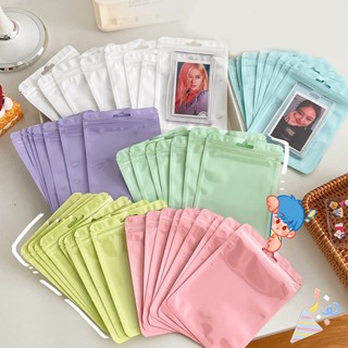 ถุงซิปล็อคพลาสติกใส แบบหนา สีแคนดี้ สําหรับใส่จัดเก็บบัตร 10 ชิ้น ต่อแพ็ค