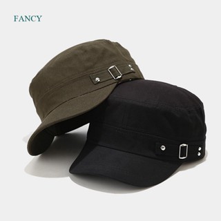 Fancy ใหม่ หมวกแก๊ปลําลอง ผ้าฝ้าย กันแดด ป้องกันแดด แฟชั่นฤดูใบไม้ผลิ สไตล์ทหาร