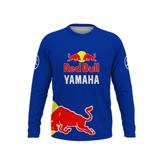 ใหม่ เสื้อยืดกีฬา แขนยาว ลาย Yamaha สีฟ้า สีแดง AL8lGKMYS02 2023