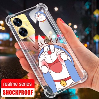 Realme C55 C35 C33 C31 C30 C30S นุ่ม โดราเอมอนนําโชค เคสเบาะลม เคสกันกระแทก เคสยางใส ฝาครอบป้องกัน