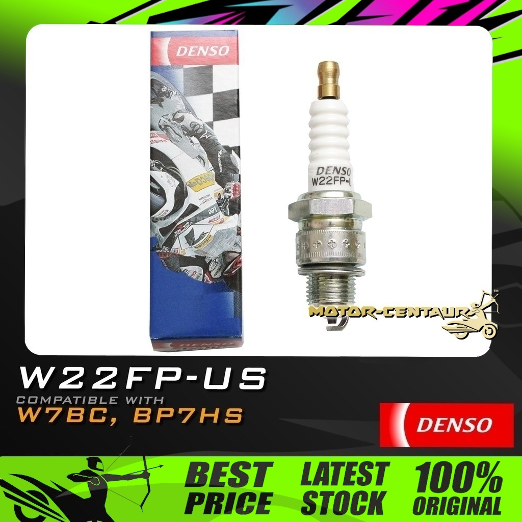 PALAM PENCUCUH DENSO SPARK PLUG W22FP-US (W7BC, BP7HS-10) สําหรับ Y100 Y110 RC80 V100