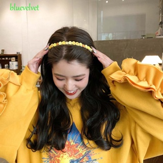 Bluevelvet ที่คาดผม กระดุมพลาสติก สีครีม เครื่องประดับผม แฟชั่นสําหรับผู้หญิง