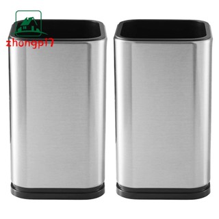 2X Stainless Steel Kitchen Utensil Holder, Kitchen Cutlery Storage, Utensil Organizer, Modern Rectangular Design,17X10cm