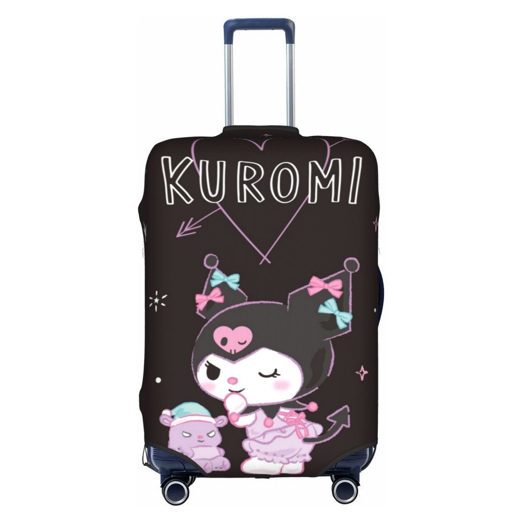 Kuromi ผ้าคลุมกระเป๋าเดินทาง ป้องกันรอยขีดข่วน ล้างทําความสะอาดได้ เหมาะกับกระเป๋าเดินทาง 18-32 นิ้ว (ไม่รวมกระเป๋าเดินทาง)