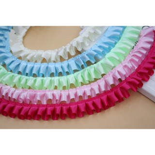 2 meters Chiffon Ruffled Lace Trim Pleated Ribbon DIY Accessory Hemline 2.5 width DIY Trim Garment Sewing Accessories LY