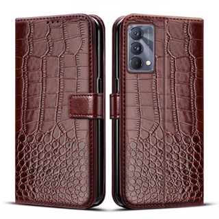 เคสโทรศัพท์หนัง PU ลายหนังจระเข้ แบบฝาพับ สําหรับ Realme GT Master Edition