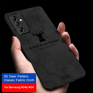 Samung A04s Case Classic Deer Pattern Fabric Cloth Cover For Samsung Galaxy A04s A04 A 04s 04 s 4G 6.5" Soft Frame Protect Funda