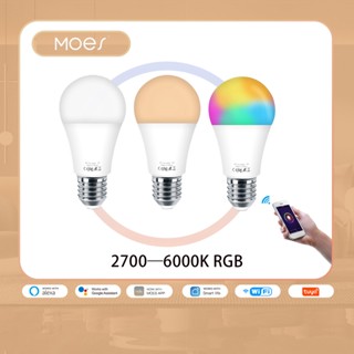 WiFi สมาร์ทหลอดไฟ LED หรี่แสงได้ 10W,RGB C + W,Smart Life Tuya App รีโมทคอนโทรลทำงานร่วมกับ Alexa Echo Google Home E27