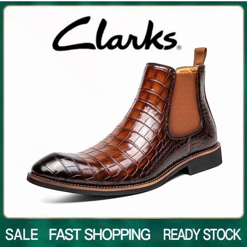 Clarks รองเท้าสําหรับชาย clarks ผู้ชายรองเท้าข้อเท้ารองเท้า High Cut รองเท้าหนังรองเท้าสําหรับชายรอง