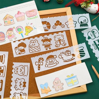 Chua แม่แบบวาดภาพระบายสี ลายคริสต์มาส สําหรับเด็กนักเรียน DIY 4 ชิ้น