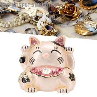  Intelligent Security Cat Trinket Box สัตว์น่ารักโลหะผสมสังกะสีสะดุดตาอเนกประสงค์กล่องเครื่องประดับโลหะสำหรับโต๊ะสำนักงานครอบครัว