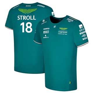 เสื้อยืดแขนสั้น พิมพ์ลาย Aston Martin Aramco Cognizant F1 2023 แฟชั่นฤดูร้อน สําหรับเด็กผู้ชาย และผู้หญิง