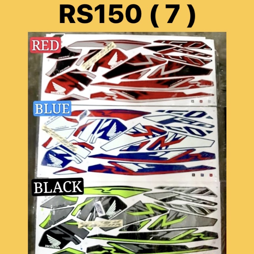 Body Sticker (7) RS150 RS150R RS 150 R RS 150R V1 V2 Stiker Cover Set Stripe 7 Coverset Strike Strip