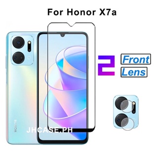 2 in 1 กระจกนิรภัยกันรอยหน้าจอ 9D สําหรับ Honor X7a X7 X8 X8a 5G X9 4G 5G