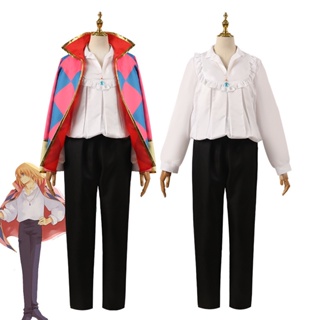 เสื้อคลุมคอสเพลย์ Howl Moving Castle ประดับเพชร สีแดง สําหรับผู้ชาย และผู้หญิง