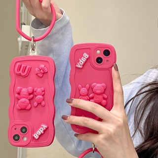 เคสป้องกันโทรศัพท์มือถือ ลายหมี สามมิติ สําหรับ Apple Iphone 11promax 13 12 11pro XS XR 14promax 7plus 8plus 13promax