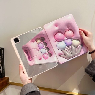 Casing Hard Acrylic Lovely Heart and Tulips Case Compatible with IPad Mini6 IPad5 6 7 8 9 Air Air1 Air2 Air3 Air4 Air5 10.9" Pro10.5 Pro11 Pro12.9 2018 2020 2021 2022 Leather Cover