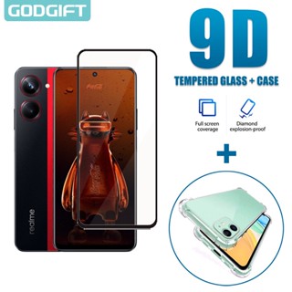 Godgift 2 in 1 ฟิล์มกระจกนิรภัยกันรอยหน้าจอ ซิลิโคน กันกระแทก สําหรับ Realme Realme 10 Pro Coca-Cola Edition 10 9 8 7 Pro Pro+ 9i 8i 5G 4G