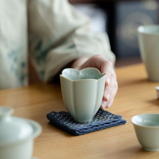 Song Qingglaze Series Celadon Plum Master Cup [Huayun] ชุดถ้วยชา ความจุขนาดใหญ่ สไตล์เรโทร