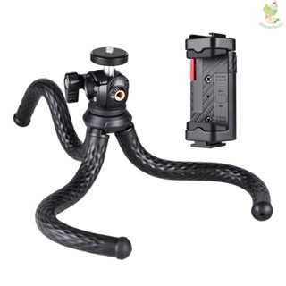 Tabletop Octopus Tripod Stand Phone Tripod Flexible Camera Tripod with 1/4 Inch Screw &amp; Phone Holder 1.5kg Load Capacity for Smartphone Camera Vlog Selfie Live Streaming