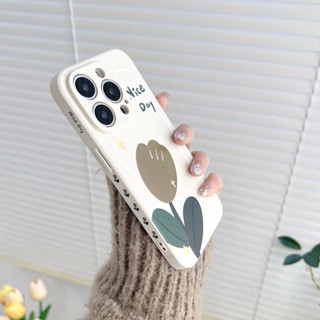 เคสโทรศัพท์มือถือ ซิลิโคน ลายดอกทิวลิป สําหรับ เข้ากันได้สำหรับ เคสไอโฟน เคสไอโฟน11 iPhone 14 13 12 11 Pro Max XR XS X 7 8 Plus