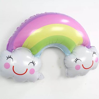 1PCS Lovely Rainbow Cloud Balloon Smile Cloud Foil Balloon Birthday Party Decoration Childrens Toys Aluminum Film Balloon