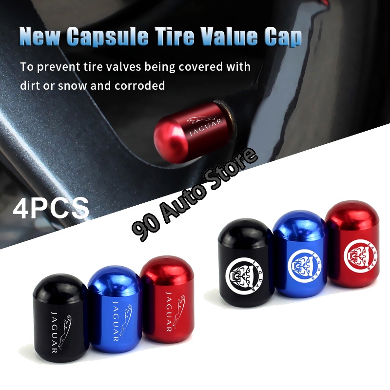 4 ชิ้น/เซ็ตใหม่แคปซูลยางมูลค่าหมวกสําหรับ Jaguar XF2008 XF2009 XJ-S XJ-8 Auto ใหม่ Anti-theft ป้องกั